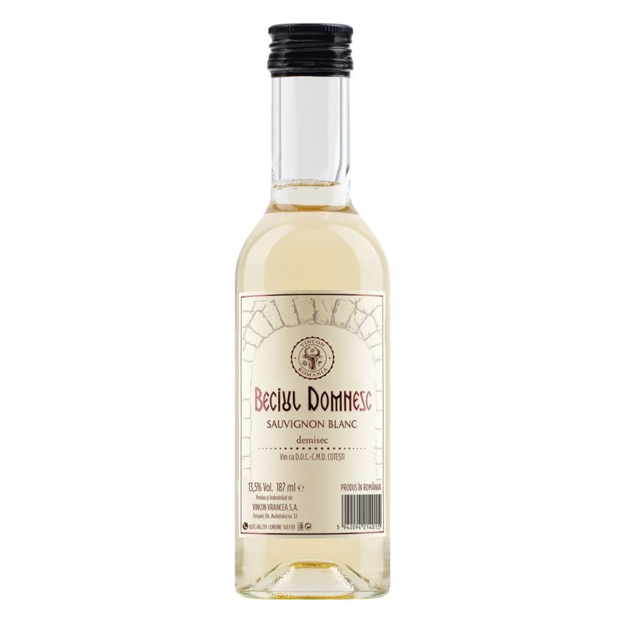 Beciul Domnesc Sauvignon Blanc Demisec Miniaturi 0.187L